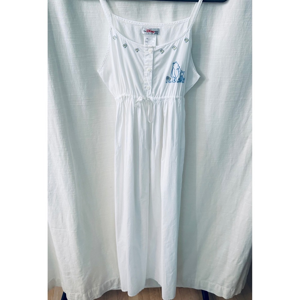 Vintage Disney Store Winnie the Pooh Piglet White Cotton Dress/Nightgown S/M